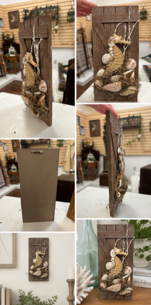 Handmade Upcycled Seahorse Wall Décor with Sarasota Seashells